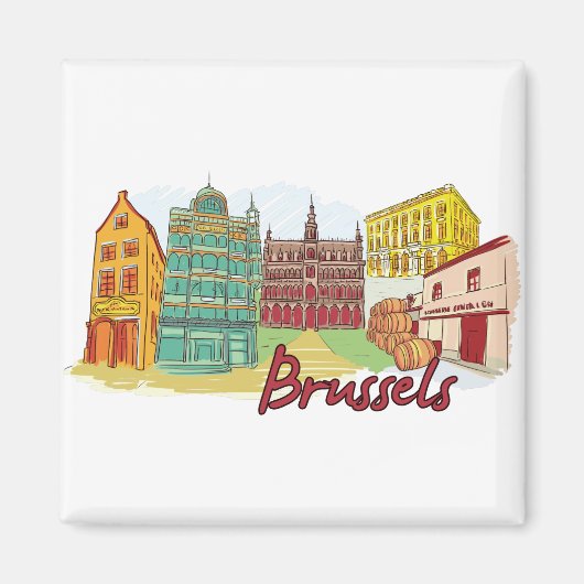 Brussel, België beroemde stad Magneet (Voorkant)