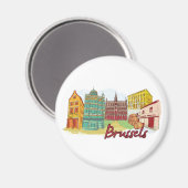 Brussel, België beroemde stad Magneet (Voorkant / Achterkant)