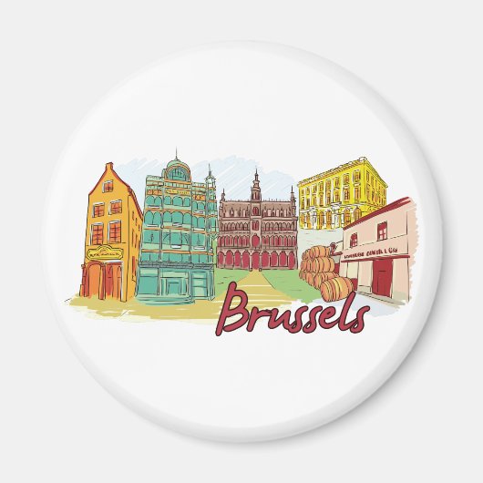 Brussel, België beroemde stad Magneet (Voorkant)