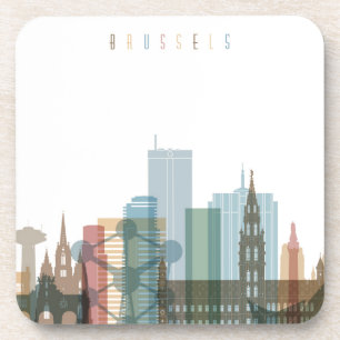 Brussel, België City Skyline Bier Onderzetter