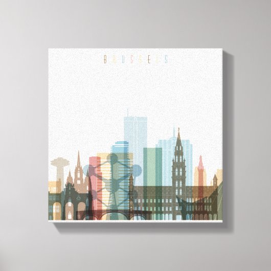 Brussel, België | City Skyline Canvas Afdruk (Voorkant)