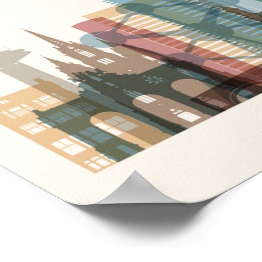 Brussel, België | City Skyline Poster (Hoek)