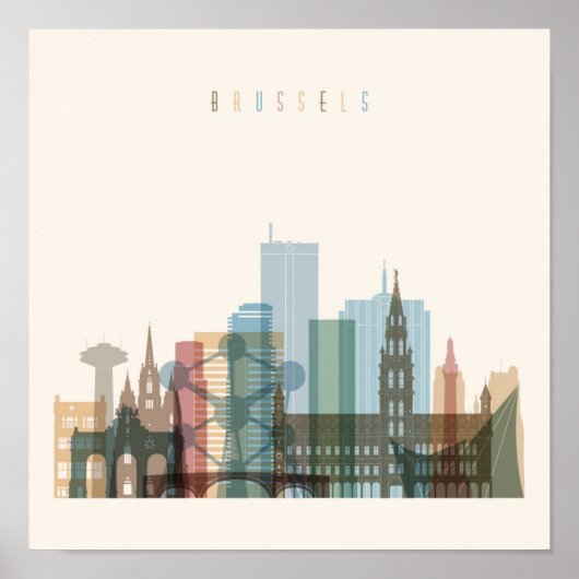 Brussel, België | City Skyline Poster (Voorkant)