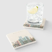 Brussel, België | City Skyline Stenen Onderzetter (Zijkant)