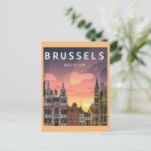 Brussel België, de populaire stad Briefkaart (Staand voorkant)