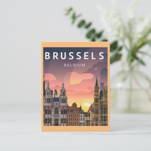 Brussel België, de populaire stad Briefkaart (Staand voorkant)