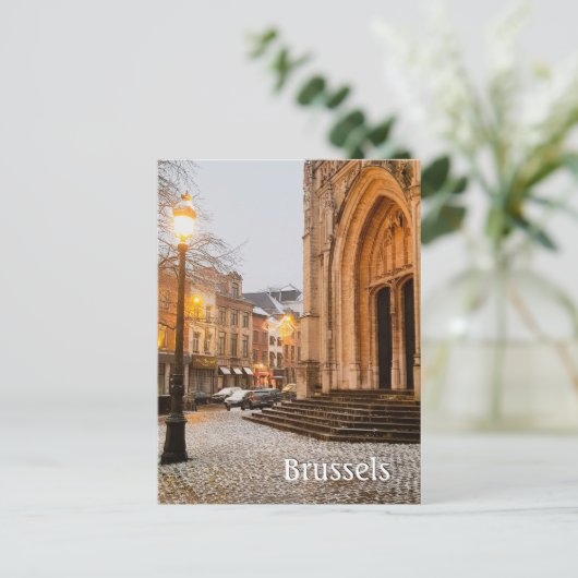 Brussel België foto Sablon Briefkaart (Staand voorkant)