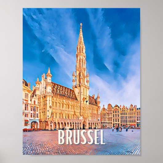 Brussel België Foto van Vintage Poster (Voorkant)