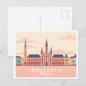 Brussel België Grote Markt Pastelreizen Briefkaart (Voorkant / Achterkant)