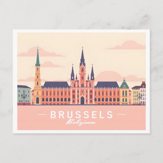 Brussel België Grote Markt Pastelreizen Briefkaart (Voorkant)
