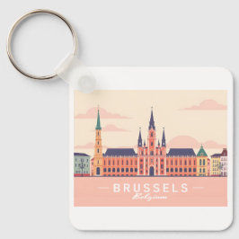 Brussel België Grote Markt Pastelreizen Sleutelhanger