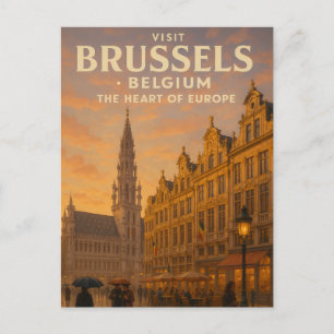 Brussel, België – Het hart van Europa. Briefkaart
