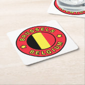 Brussel België Kartonnen Onderzetters (Schuin)