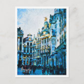 Brussel België Mooie olieverfstad Briefkaart (Voorkant)