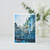 Brussel België Mooie olieverfstad Briefkaart (Staand voorkant)