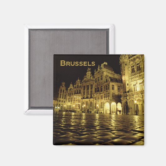 Brussel België Nighttime Souvenir Koelkast Magnete Magneet (Voorkant / Achterkant)