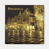 Brussel België Nighttime Souvenir Koelkast Magnete Magneet (Voorkant)