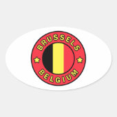 Brussel België Ovale Sticker (Voorkant)