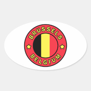 Brussel België Ovale Sticker