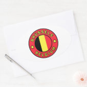 Brussel België Ovale Sticker (Envelop)
