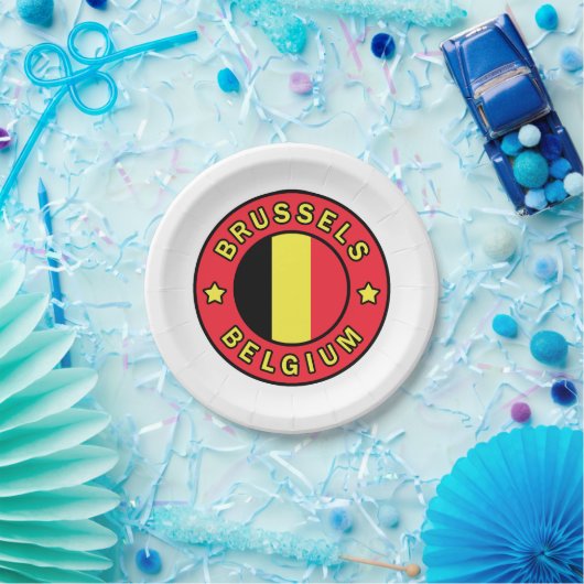 Brussel België Papieren Bordje (Feest)