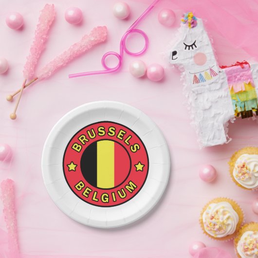 Brussel België Papieren Bordje (Feest)