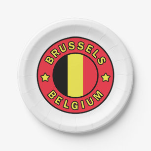 Brussel België Papieren Bordje