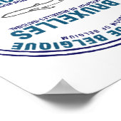 Brussel België Paspoortstempel Vacis Reis Poster (Hoek)