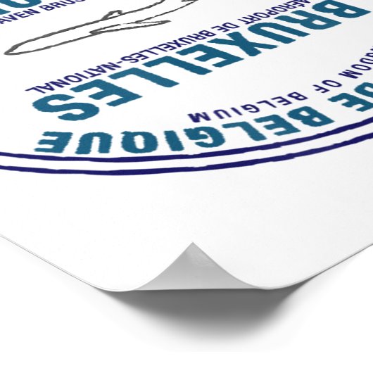 Brussel België Paspoortstempel Vacis Reis Poster (Hoek)