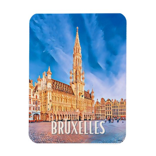 Brussel België Photo Vintage Magneet (Verticaal)