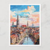 Brussel België Reis Esthetiek Briefkaart (Voorkant)