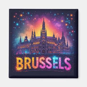 🧲 Brussel België Reis Herinnering Voor Bezoekers  Magneet