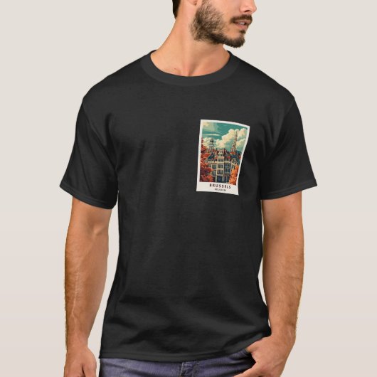Brussel België Reisposter T-shirt (Voorkant)