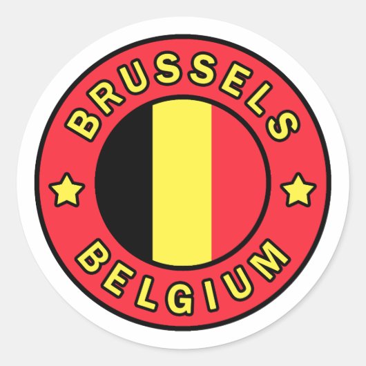 Brussel België Ronde Sticker (Voorkant)