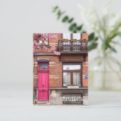 Brussel België roze deuren Briefkaart (Staand voorkant)