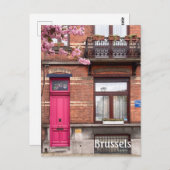 Brussel België roze deuren Briefkaart (Voorkant / Achterkant)