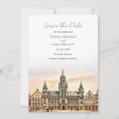 Brussel België Save the Date Bestemming Huwelijk (Voorkant)