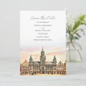 Brussel België Save the Date Bestemming Huwelijk (Staand voorkant)