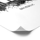 Brussel België Skyline BW Poster (Hoek)