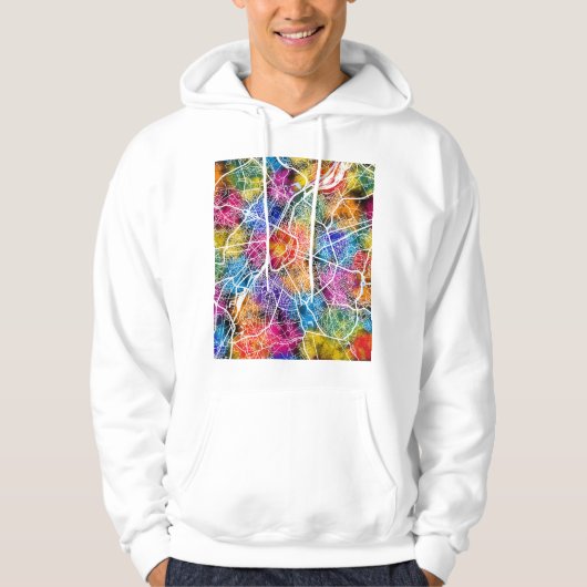 Brussel België Stad Kaart Hoodie (Voorkant)