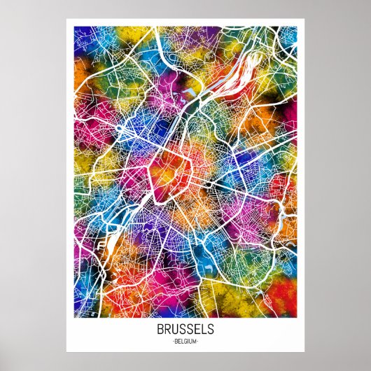 Brussel België Stadsplattegrond Poster (Voorkant)