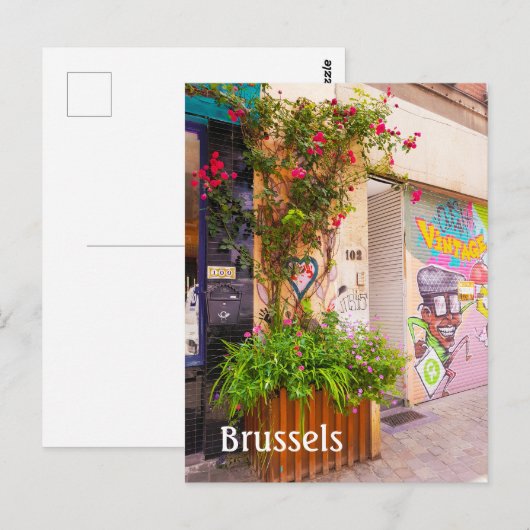 Brussel België straatfoto Briefkaart (Voorkant / Achterkant)
