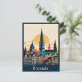 Brussel, België stylist schilderen Feestdagenkaart (Staand voorkant)