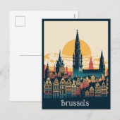 Brussel, België stylist schilderen Feestdagenkaart (Voorkant / Achterkant)