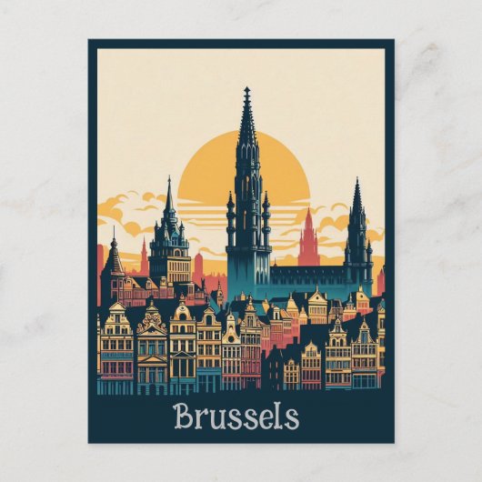 Brussel, België stylist schilderen Feestdagenkaart (Voorkant)