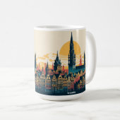 Brussel, België stylist schilderen Koffiemok (Voorkant rechts)