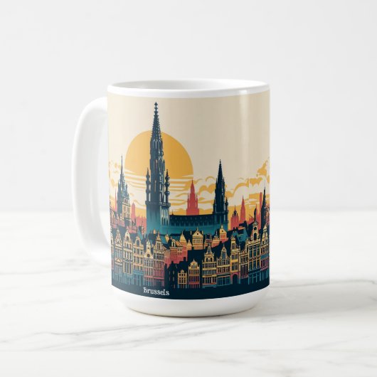 Brussel, België stylist schilderen Koffiemok (Voorkant links)