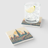 Brussel, België stylist schilderen Stenen Onderzetter (Zijkant)