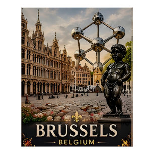 🧲 Brussel België Vakantieherinnering Om Te Onthou Perfect Poster