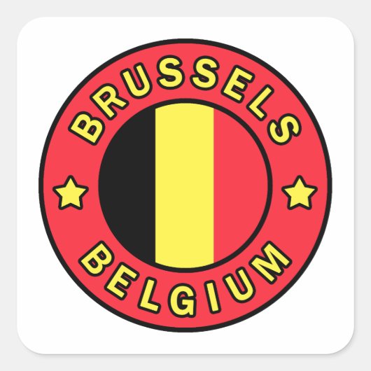 Brussel België Vierkante Sticker (Voorkant)